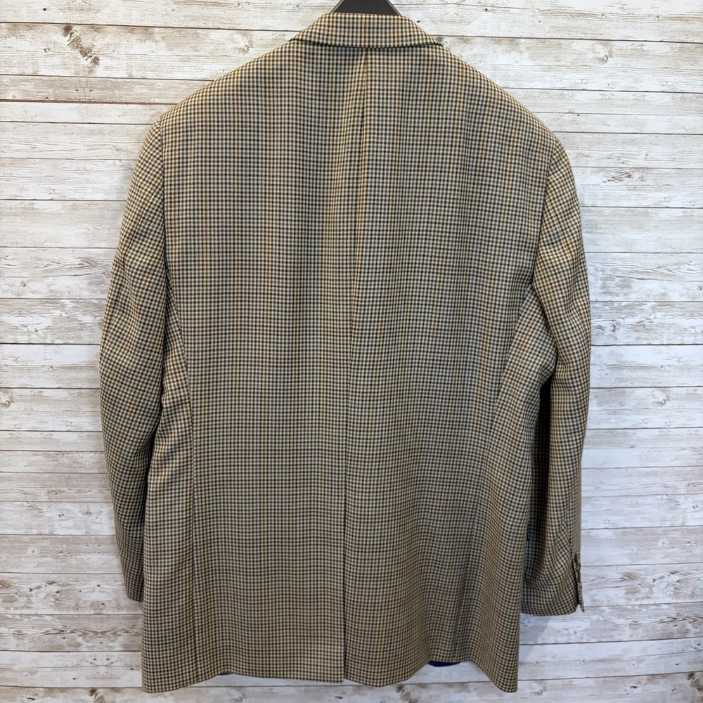 Tommy Hilfiger Mens 44R Blazer 100% Wool Brown Houndstooth 3 Button Sport Coat - Picture 8 of 9